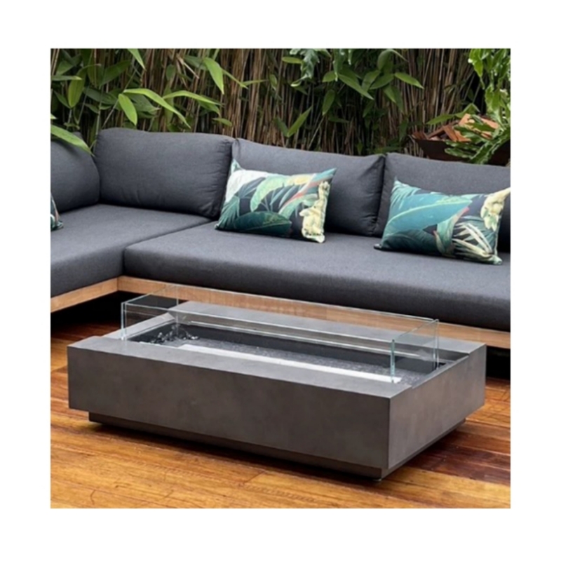 Outdoor Furniture With Fire Pit Table - 현대적인 코르텐강 가스 야외 가구 세트