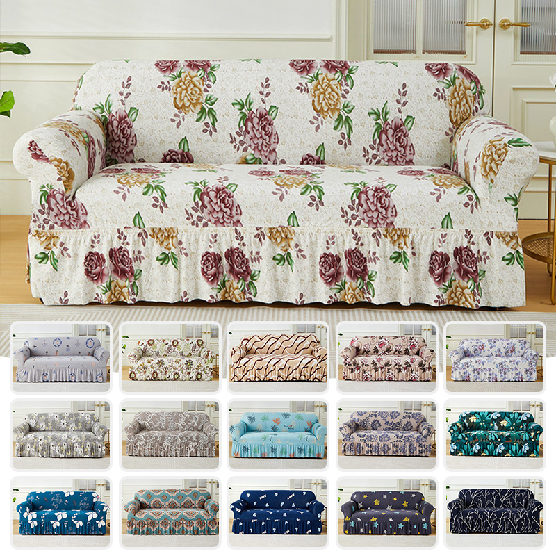 Outdoor Furniture Cover Xl - S/M/L/XL 프린트 소파 슬립커버 탄성 커버(스커트