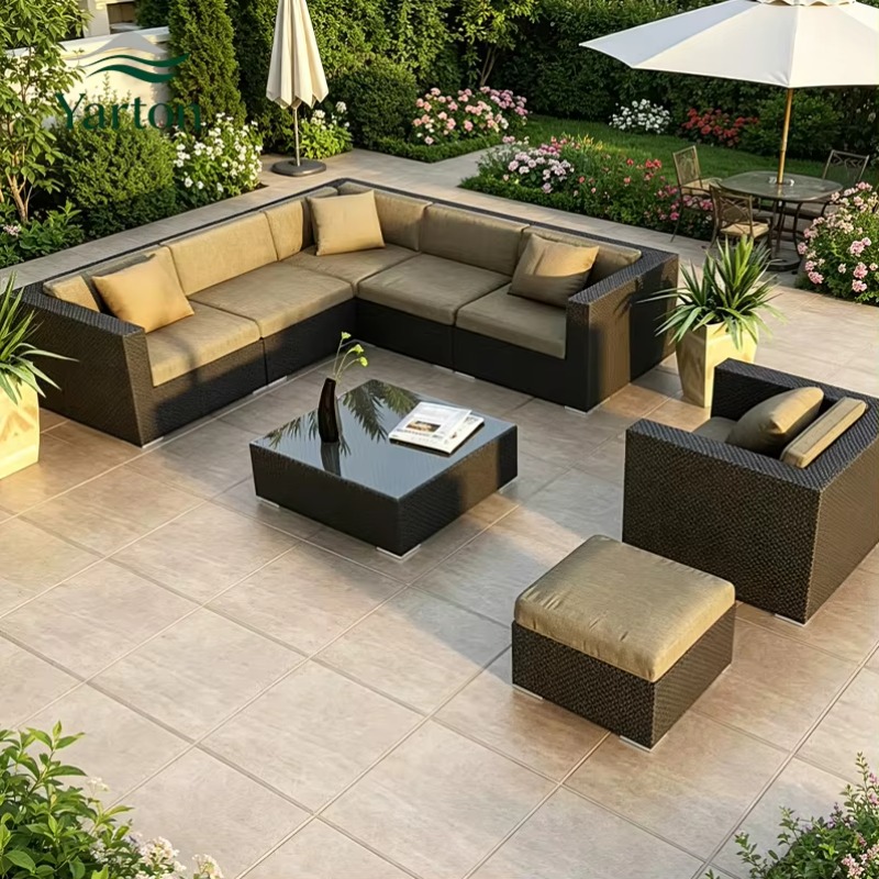 Outdoor Furniture Europe - 야외용 라탄 소파 세트 3인용 방수