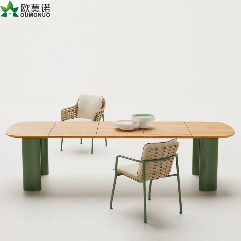 Outdoor Furniture For Cafe - 북유럽 라탄 야외 식탁 의자 세트
