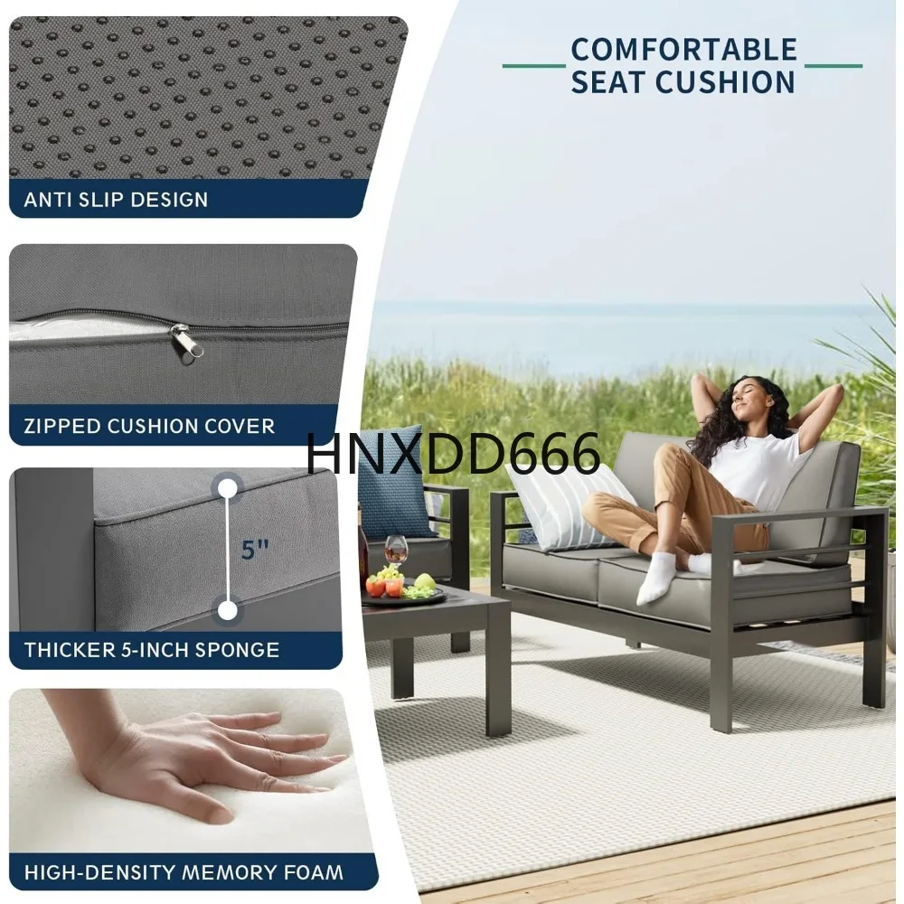 파티오 가구 세트 (화덕 테이블 포함), 6피스 알루미 - Outdoor Furniture With Fire Pit Table 리뷰 및 가격