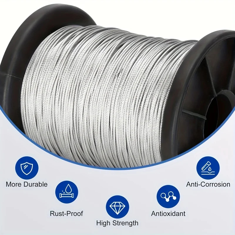 50m/196ft 스테인리스 스틸 와이어 로프(50개  - Outdoor Furniture Rope 리뷰 및 가격