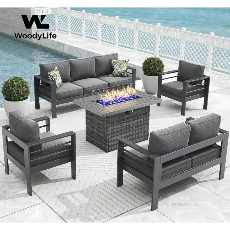L5 모던 알루미늄 파티오 가구 세트 (화덕 테이블 포 - Outdoor Furniture With Fire Pit Table 리뷰 및 가격