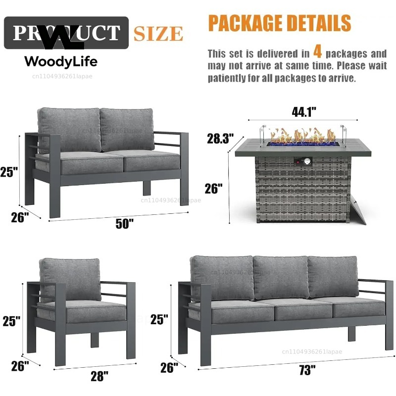 L5 모던 알루미늄 파티오 가구 세트 (화덕 테이블 포 - Outdoor Furniture With Fire Pit Table 리뷰 및 가격