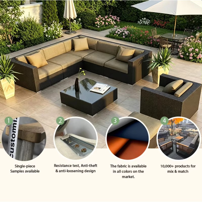 야외용 라탄 소파 세트 3인용 방수 자외선 차단 라탄  - Outdoor Furniture Europe 리뷰 및 가격