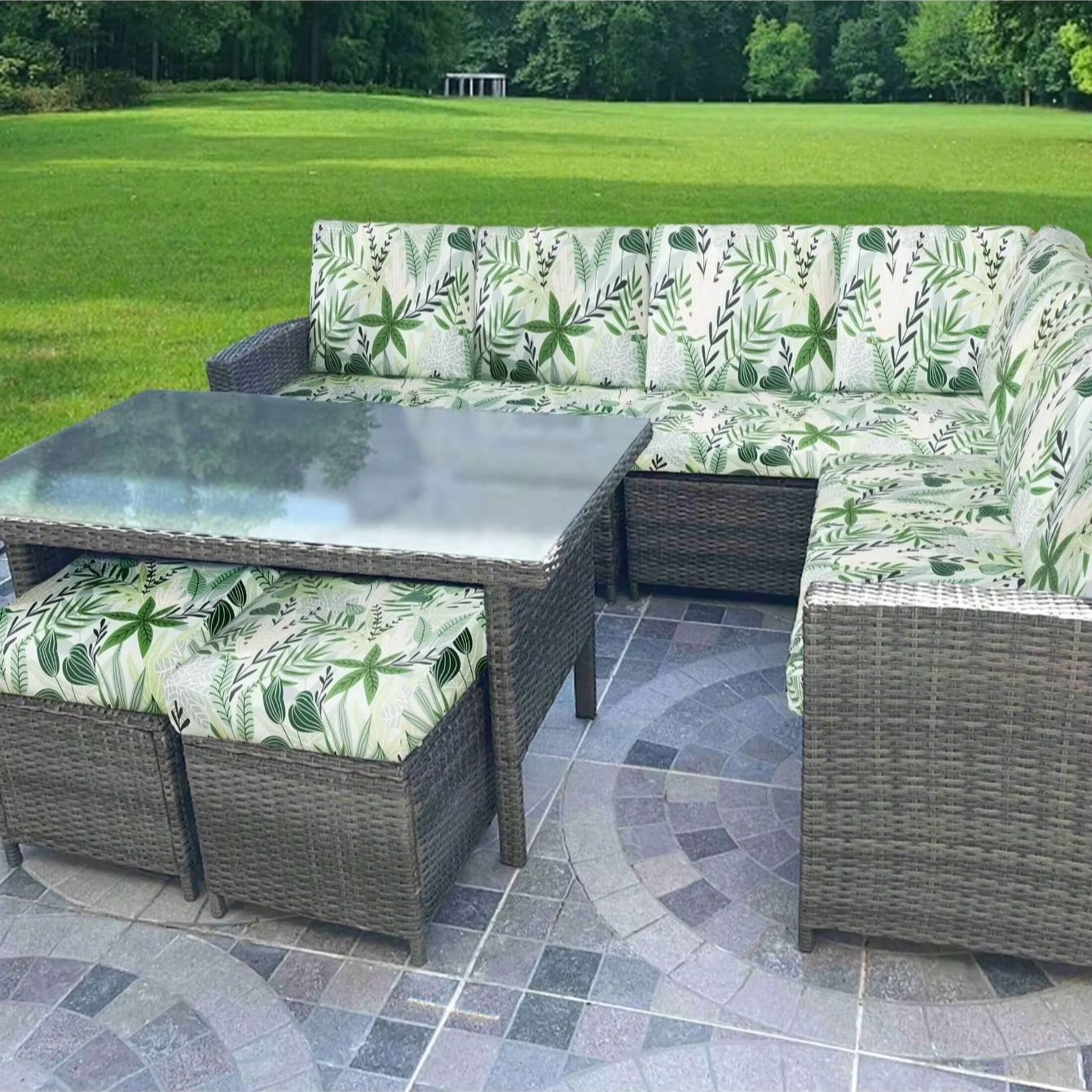 야외용 열대 프린트 소파 쿠션 커버 - 미끄럼 방지 가 - Outdoor Furniture No Cushions 리뷰 및 가격