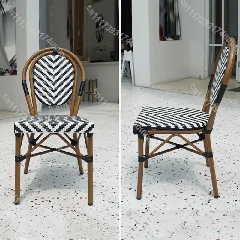 쌓을 수 있는 라탄 의자 프랑스 비스트로 스타일 야외  - Outdoor Furniture For Cafe 리뷰 및 가격