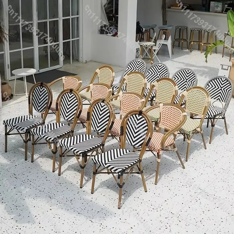 쌓을 수 있는 라탄 의자 프랑스 비스트로 스타일 야외  - Outdoor Furniture For Cafe 리뷰 및 가격