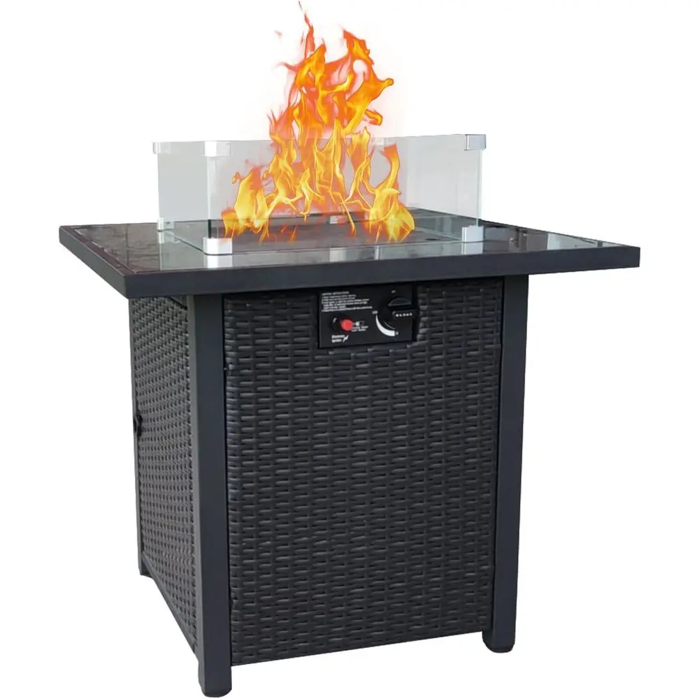 야외용 위커 가구 세트, 플러시 쿠션이 있는 라탄 섹셔 - Outdoor Furniture With Fire Pit Table 리뷰 및 가격