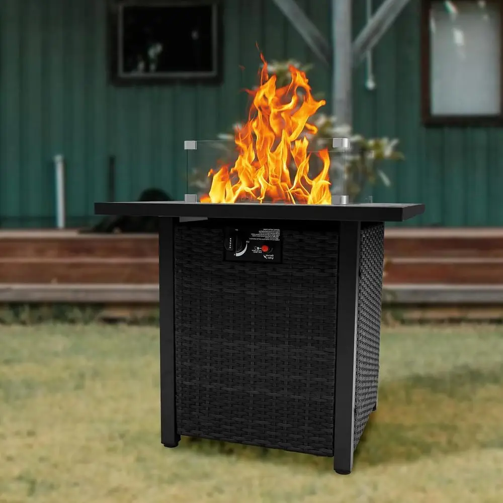 야외용 위커 가구 세트, 플러시 쿠션이 있는 라탄 섹셔 - Outdoor Furniture With Fire Pit Table 리뷰 및 가격