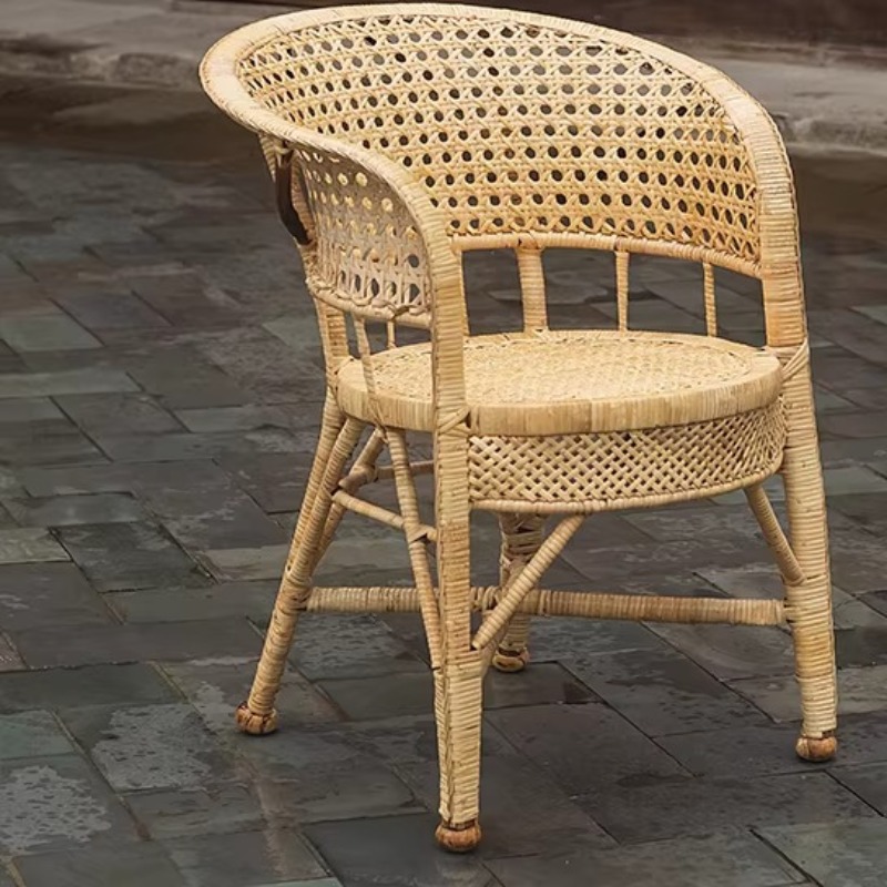 빈티지 등받이 통기성 쿠션이 있는 야외 수제 천연 등나 - Outdoor Furniture No Cushions 리뷰 및 가격