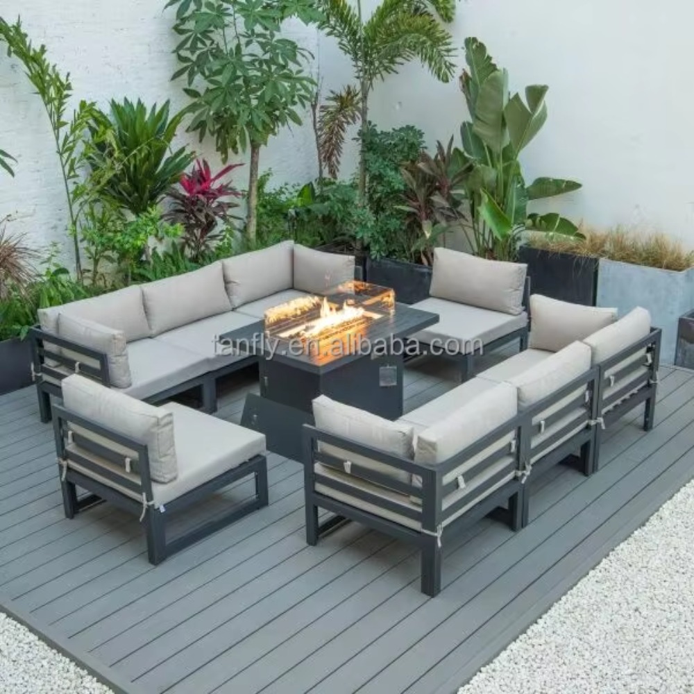 빌라 호텔 야외 가구 세트 모던 알루미늄 정원 가구 소 - Outdoor Furniture With Fire Pit Table 리뷰 및 가격