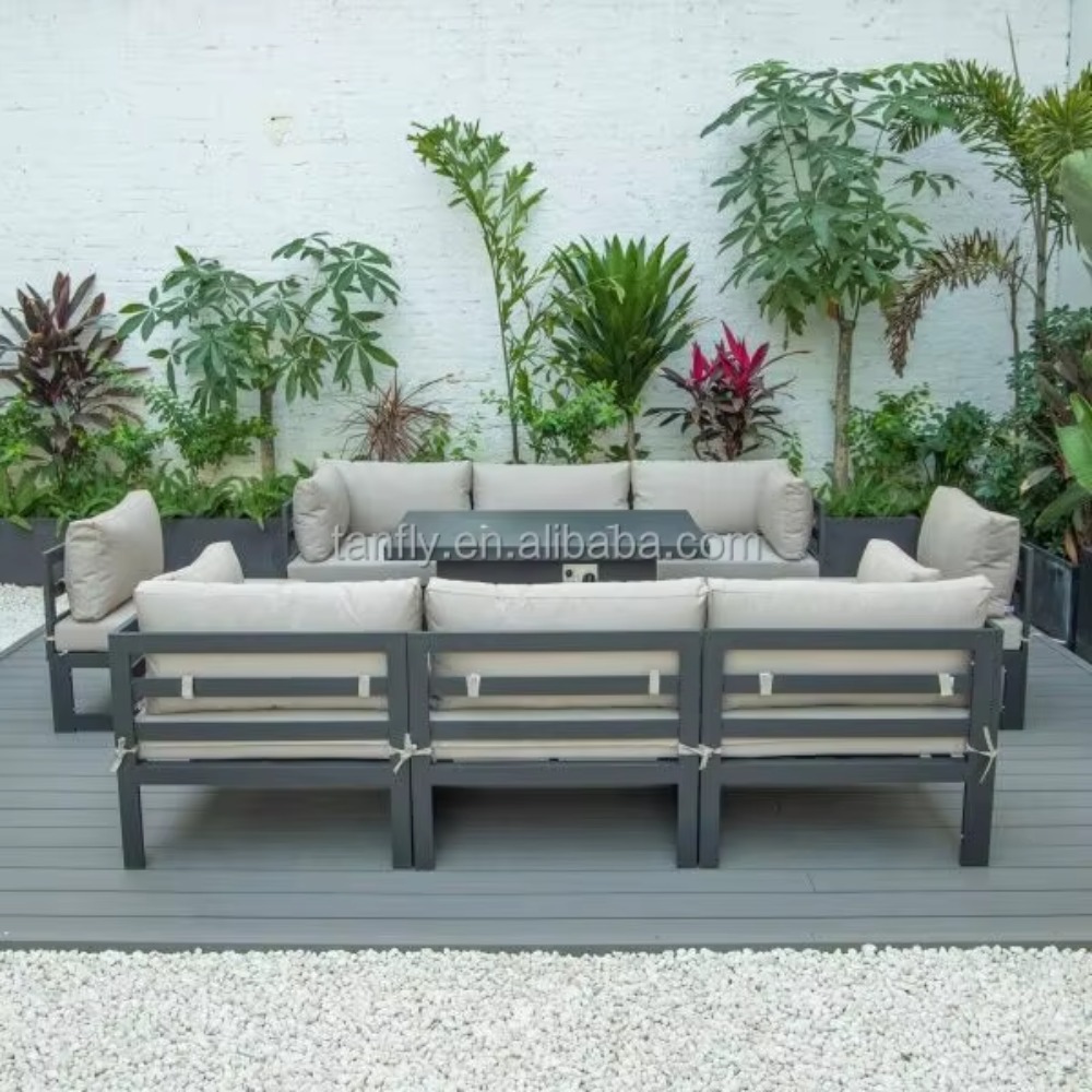 빌라 호텔 야외 가구 세트 모던 알루미늄 정원 가구 소 - Outdoor Furniture With Fire Pit Table 리뷰 및 가격