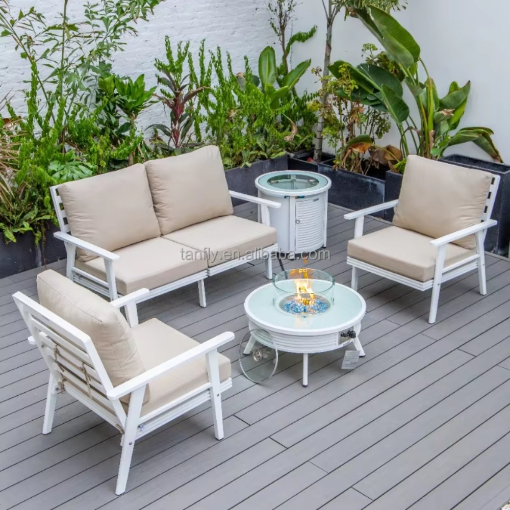 빌라 호텔 야외 가구 세트 모던 알루미늄 정원 가구 소 - Outdoor Furniture With Fire Pit Table 리뷰 및 가격