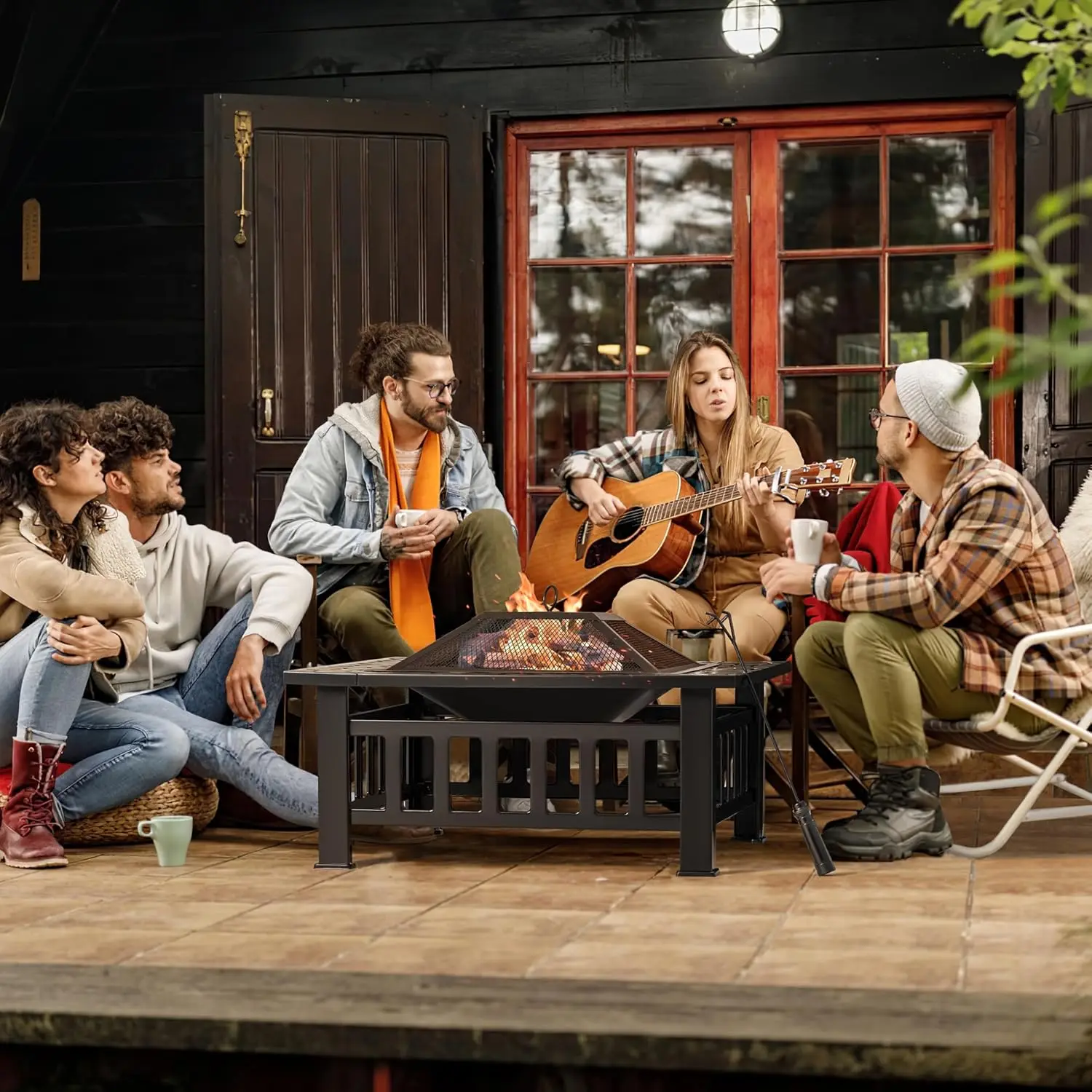 야외 화덕, 32인치 화덕 테이블 금속 야외 벽난로,  - Outdoor Furniture With Fire Pit Table 리뷰 및 가격