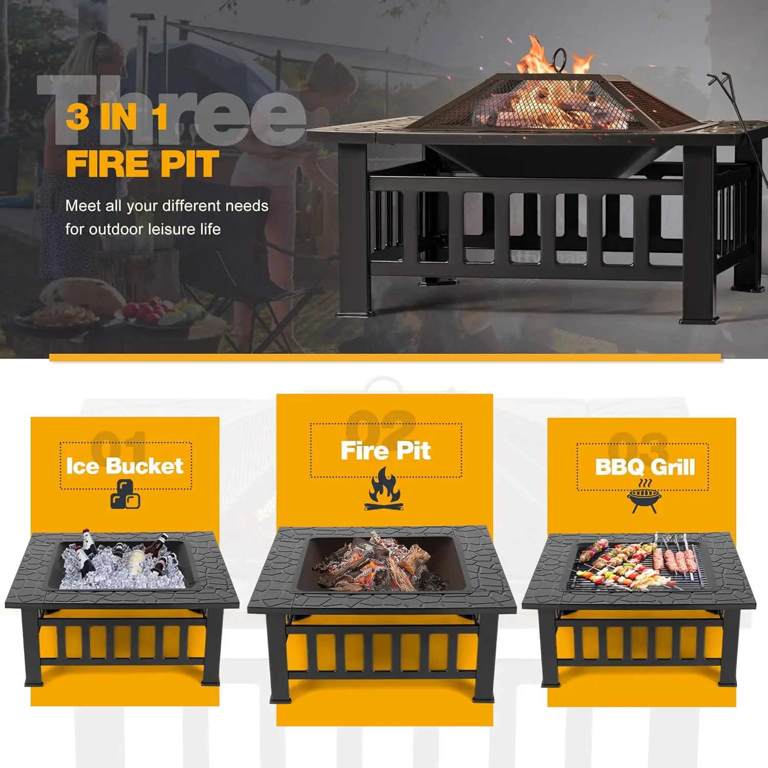 야외 화덕, 32인치 화덕 테이블 금속 야외 벽난로,  - Outdoor Furniture With Fire Pit Table 리뷰 및 가격