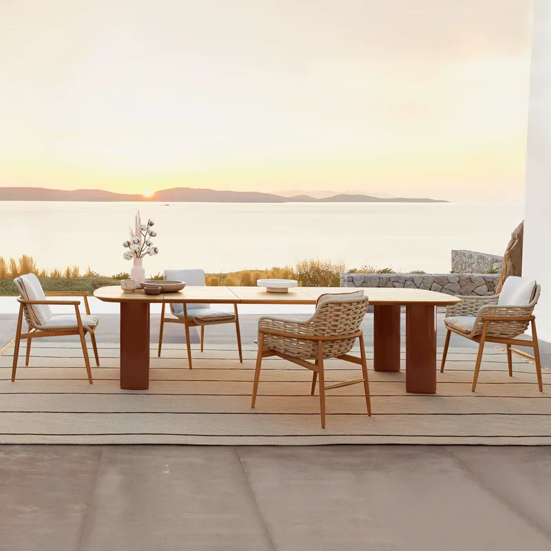 북유럽 라탄 야외 식탁 의자 세트 홈스테이 빌라 호텔  - Outdoor Furniture For Cafe 리뷰 및 가격