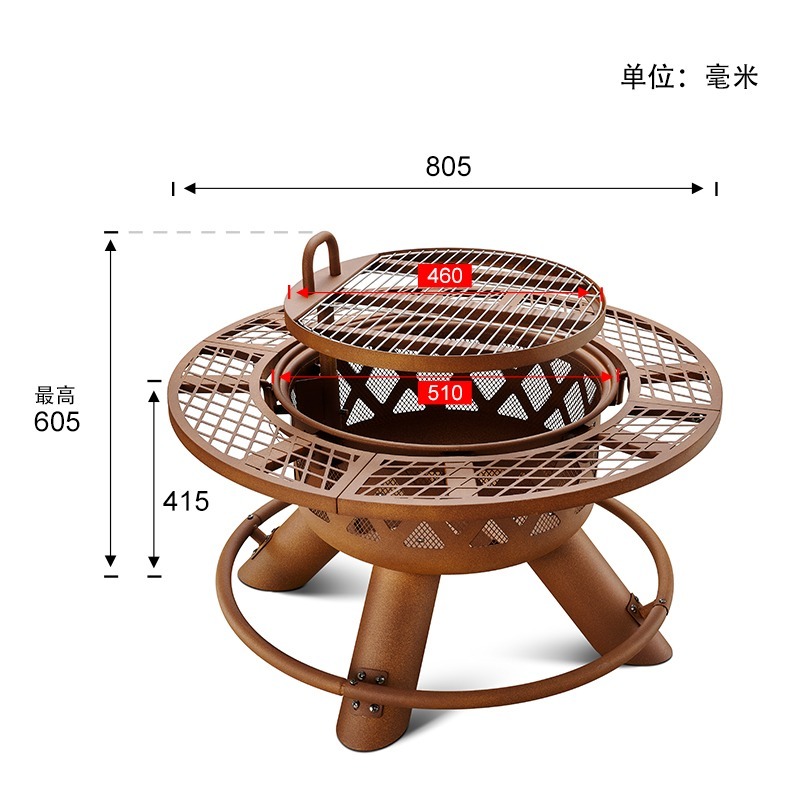 2026년형 모던 야외용 스틸 숯불 겸용 화로 & 난방 - Outdoor Furniture With Fire Pit Table 리뷰 및 가격