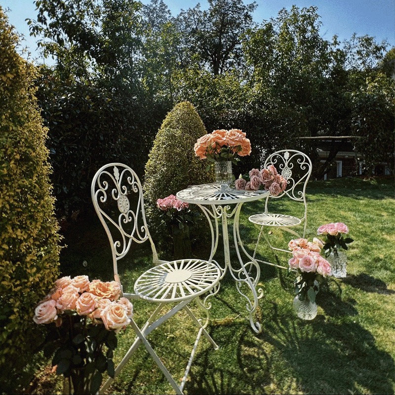 프랑스 빈티지 철제 테이블 및 의자, 속이 빈 카페 정 - Outdoor Furniture For Cafe 리뷰 및 가격