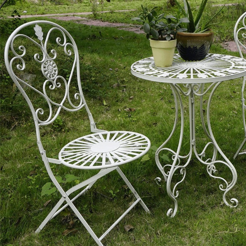 프랑스 빈티지 철제 테이블 및 의자, 속이 빈 카페 정 - Outdoor Furniture For Cafe 리뷰 및 가격