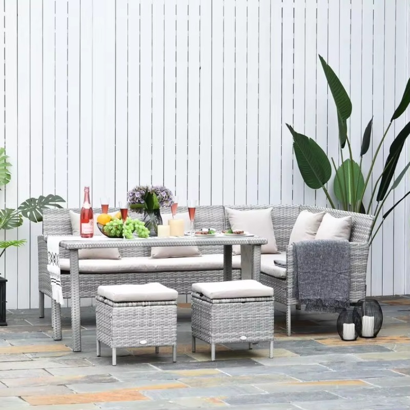 모든 날씨에 적합한 야외 파티오 PE 라탄 위커 코너  - Outdoor Furniture No Cushions 리뷰 및 가격