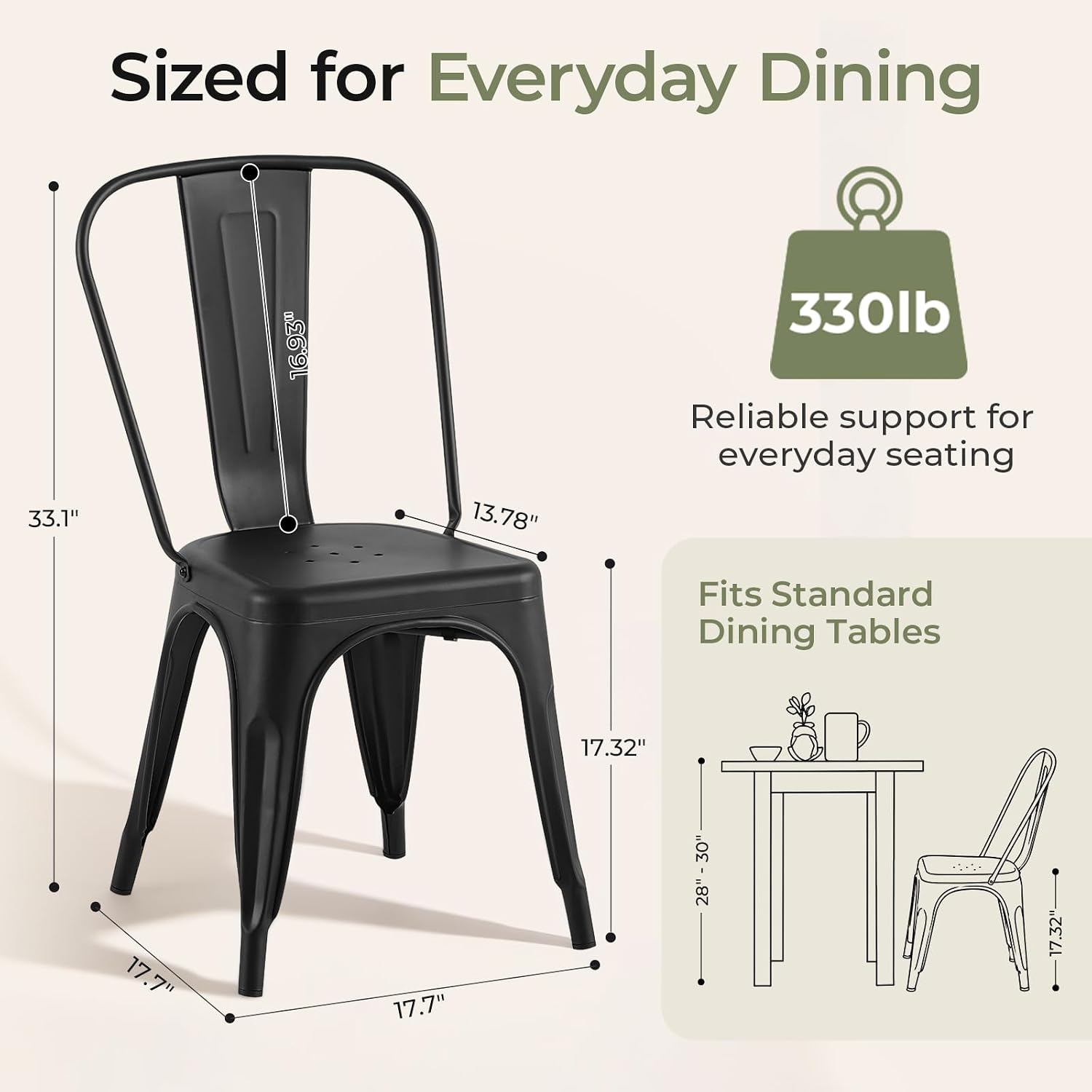 매트 블랙 메탈 식탁 의자 4개 세트, 등받이 포함,  - Outdoor Furniture For Cafe 리뷰 및 가격