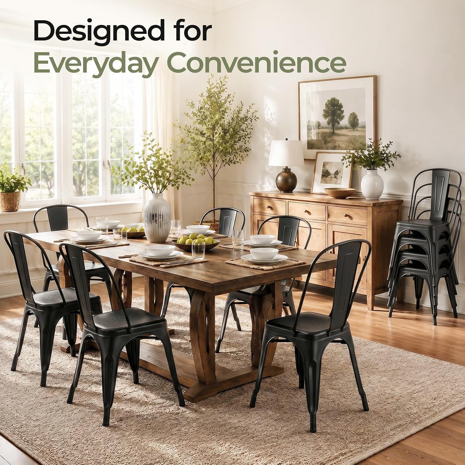 매트 블랙 메탈 식탁 의자 4개 세트, 등받이 포함,  - Outdoor Furniture For Cafe 리뷰 및 가격