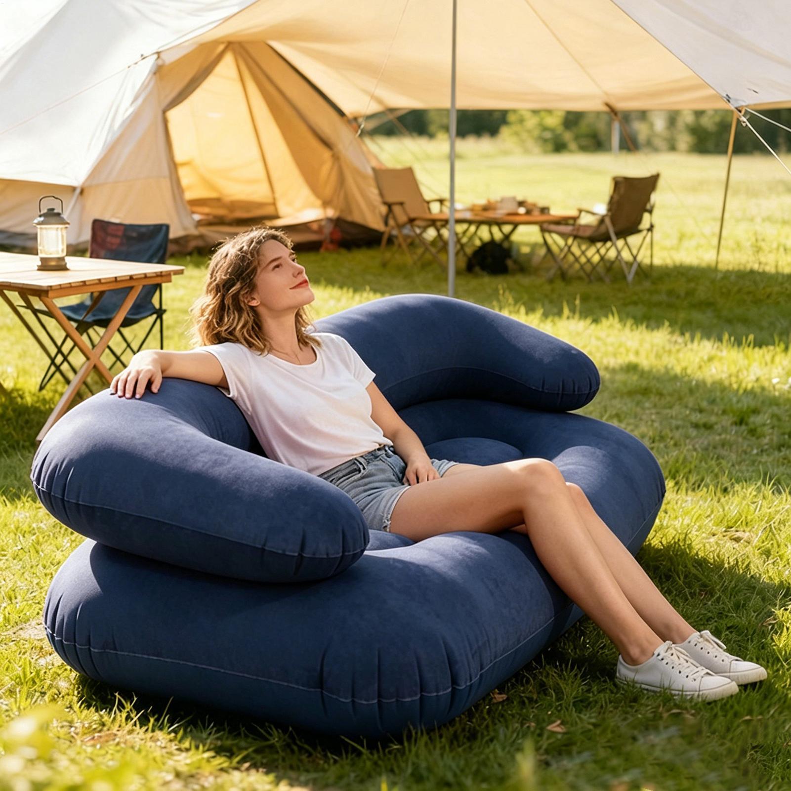 캠핑용 에어 소파, 접이식 플록 가공 휴대용 소파, 팔 - Outdoor Furniture Europe 리뷰 및 가격