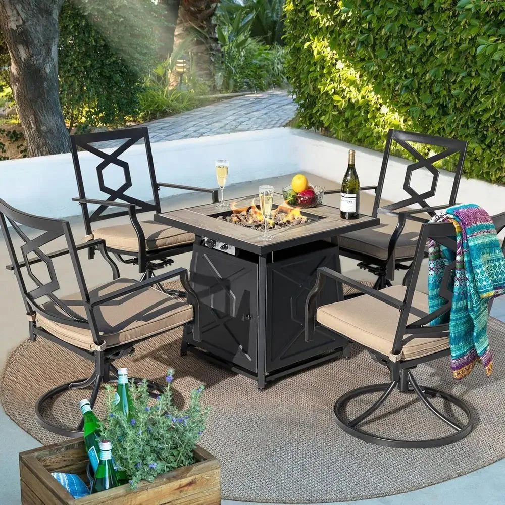 5피스 야외 파티오 가구 세트(화덕 테이블, 28 프로 - Outdoor Furniture With Fire Pit Table 리뷰 및 가격